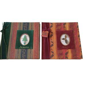 NEW SEASONS LOT OF 2CHRISTMAS MEMORIES SCRAPBOOK PHOTO ALBUM HARDCOVER CB2